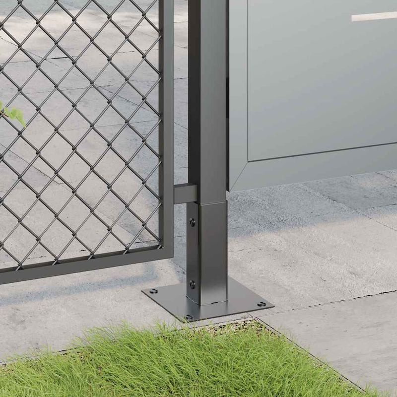 Casa si Gradina - Gradina si terasa - Garduri, panouri si accesorii - Baze stalp patrate 12 buc Antracit Otel acoperit cu pulbere, mărime 51x51 mm - Infinity.ro