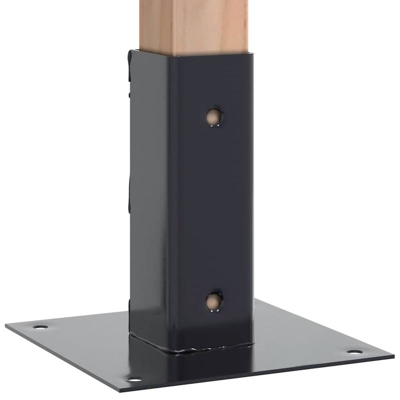Casa si Gradina - Gradina si terasa - Garduri, panouri si accesorii - Baze stalp patrate 12 buc Antracit Otel acoperit cu pulbere, mărime 51x51 mm - Infinity.ro