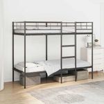 Casa si Gradina - Mobilier - Paturi si accesorii - Paturi - Pat supraetajat fara saltea negru 75x190 cm otel - Infinity.ro