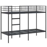 Casa si Gradina - Mobilier - Paturi si accesorii - Paturi - Pat supraetajat fara saltea negru 75x190 cm otel - Infinity.ro
