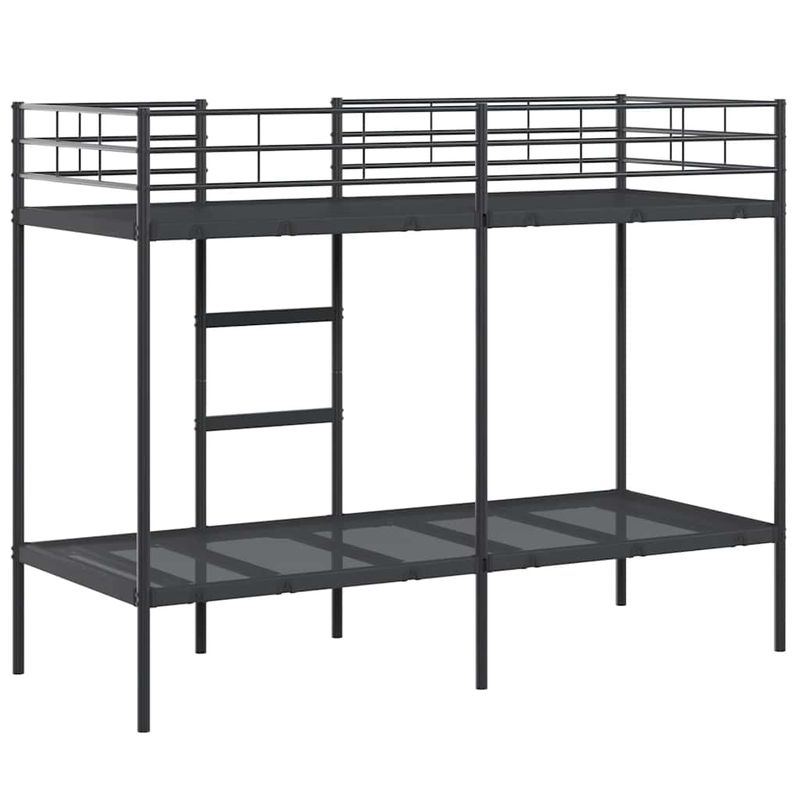 Casa si Gradina - Mobilier - Paturi si accesorii - Paturi - Pat supraetajat fara saltea negru 75x190 cm otel - Infinity.ro