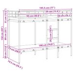 Casa si Gradina - Mobilier - Paturi si accesorii - Paturi - Pat supraetajat fara saltea negru 75x190 cm otel - Infinity.ro