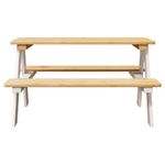 Casa si Gradina - Mobilier - Mese si birouri - Mese living - Masa pentru copii cu banci "IRUN" alb 90x79,5x50cm lemn masiv - Infinity.ro