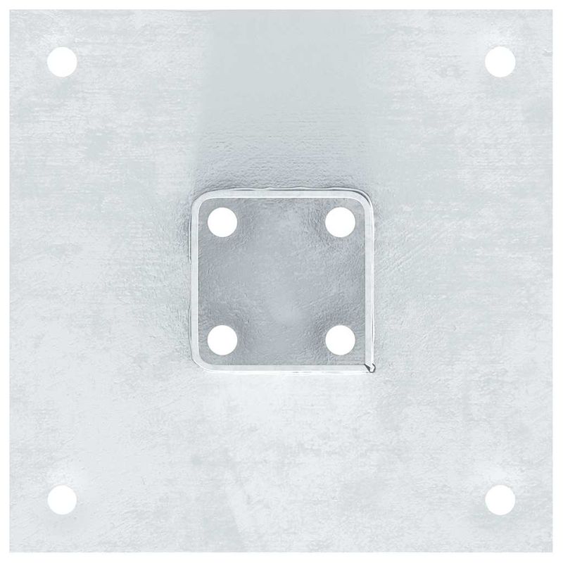 Casa si Gradina - Gradina si terasa - Garduri, panouri si accesorii - Baze stalp patrate 4 buc Argintiu 51x51 mm Otel galvanizat - Infinity.ro