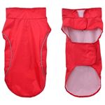 Petshop - Articole imbracaminte - Haine animale - Pelerina de ploaie pentru caini cu benzi reflectorizante rosu M - Infinity.ro
