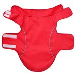 Petshop - Articole imbracaminte - Haine animale - Pelerina de ploaie pentru caini cu benzi reflectorizante rosu M - Infinity.ro