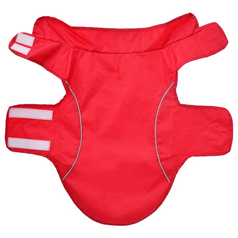 Petshop - Articole imbracaminte - Haine animale - Pelerina de ploaie pentru caini cu benzi reflectorizante rosu M - Infinity.ro
