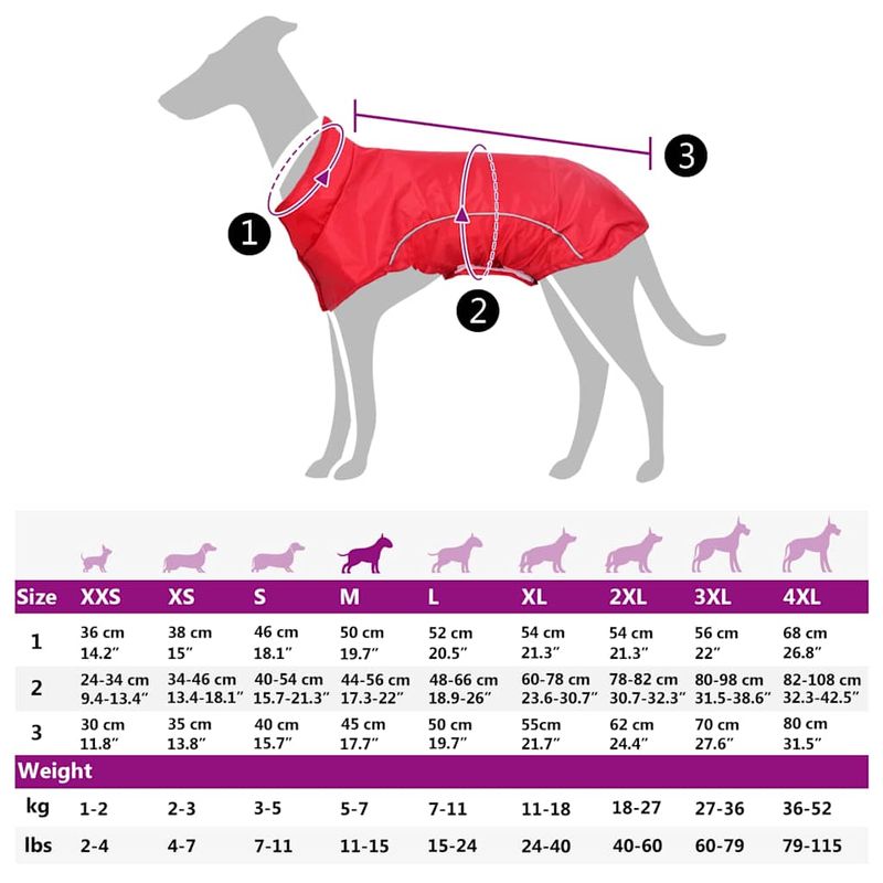 Petshop - Articole imbracaminte - Haine animale - Pelerina de ploaie pentru caini cu benzi reflectorizante rosu M - Infinity.ro