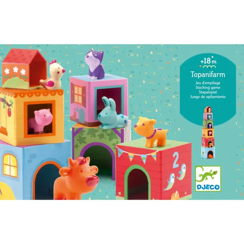 Jucarii, Copii si Bebe - Jucarii si jocuri - Seturi de constructie si cuburi - Seturi de constructie - Joc de construit Topanifarm - Infinity.ro