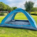 Sport si Outdoor - Camping - Corturi camping - Cort Automat de 3-4 Persoane, Impermeabil, Rezistent UV, Plasa Anti-Tantari, Poliester 170T, 200x200x135 cm, Albastru - Infinity.ro