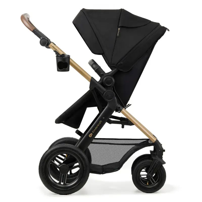 Jucarii, Copii si Bebe - Carucioare si articole de transport - Carucioare - Carucioare 2 in 1 - Carucior Multifunctional Kinderkraft Moov 2 Air 4in1 Pure Black - Infinity.ro
