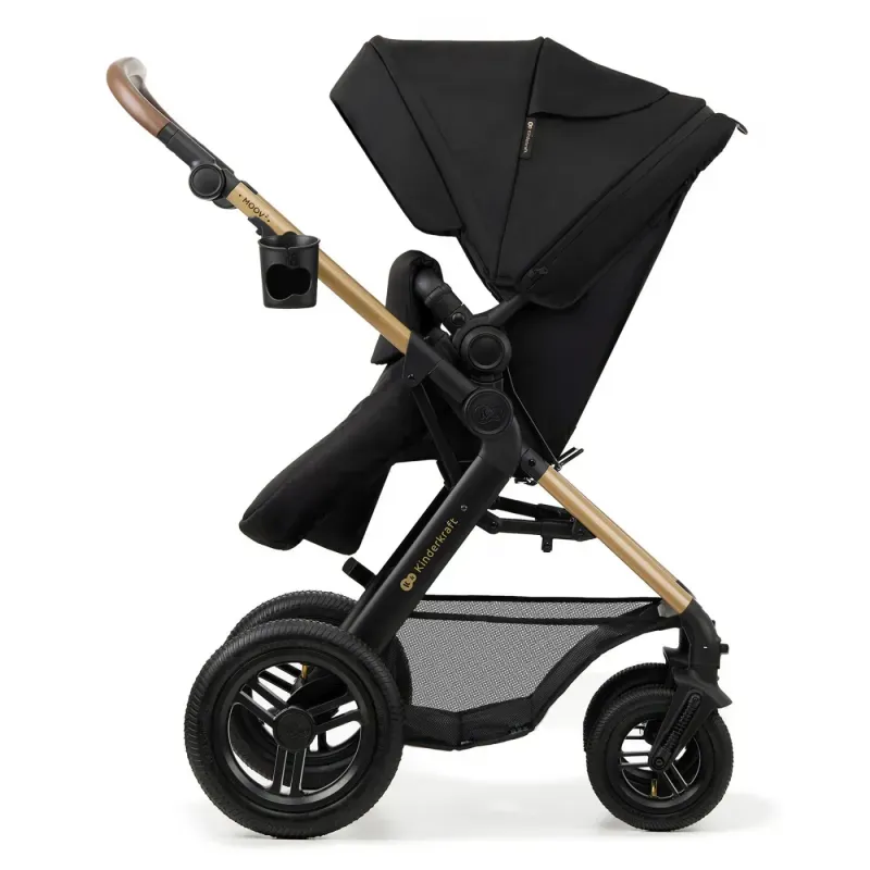 Jucarii, Copii si Bebe - Carucioare si articole de transport - Carucioare - Carucioare 2 in 1 - Carucior Multifunctional Kinderkraft Moov 2 Air 4in1 Pure Black - Infinity.ro