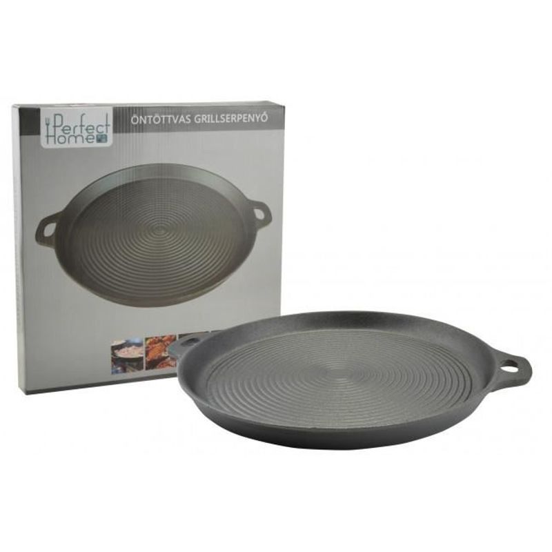 Casa si Gradina - Gradina si terasa - Gratare si accesorii - Accesorii gratare - Placa gratar, fonta, rotunda, 34 cm, Perfect Home - Infinity.ro