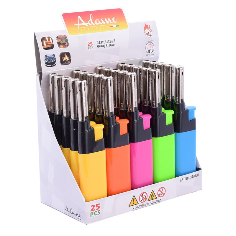 Casa si Gradina - Gradina si terasa - Gratare si accesorii - Accesorii gratare - Bricheta pe gaz - reincarcabila - 12 cm - 25 buc/ display - Infinity.ro