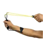 Sport si Outdoor - Camping - Accesorii camping si drumetii - Set prastie metalica profesionala cu suport de incheietura si 300 bile 10 mm, metal, maner antiderapant, 18 cm - Infinity.ro