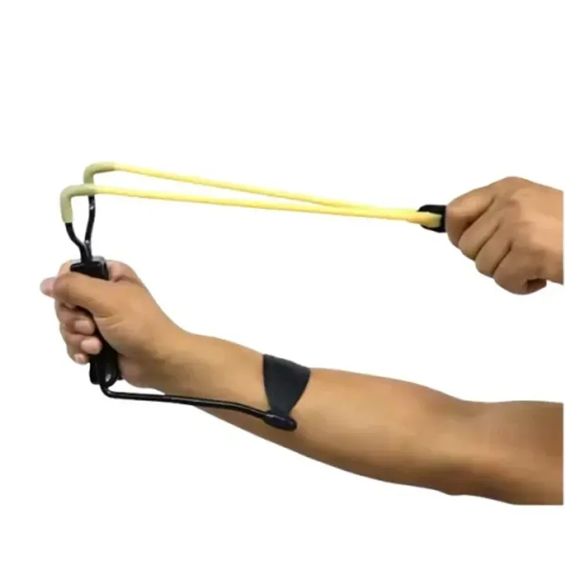 Sport si Outdoor - Camping - Accesorii camping si drumetii - Set prastie metalica profesionala cu suport de incheietura si 300 bile 10 mm, metal, maner antiderapant, 18 cm - Infinity.ro