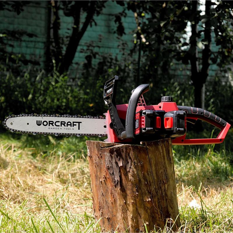 Casa si Gradina - Gradinarit si plante - Utilaje gradina - Fierastraie cu lant - Drujba electrica, 2x20V Li-ion (acumulatori neinclusi), 35 cm, Worcraft - Infinity.ro