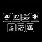 Casa si Gradina - Gradinarit si plante - Instalatii si accesorii pentru irigatii - Accesorii irigare - Furtun Mercaton Antirasucire pentru Gradina 1/2" din 6 Straturi, 2 Cuple si 1 Adaptor, Lungime 25 m, Negru - Infinity.ro