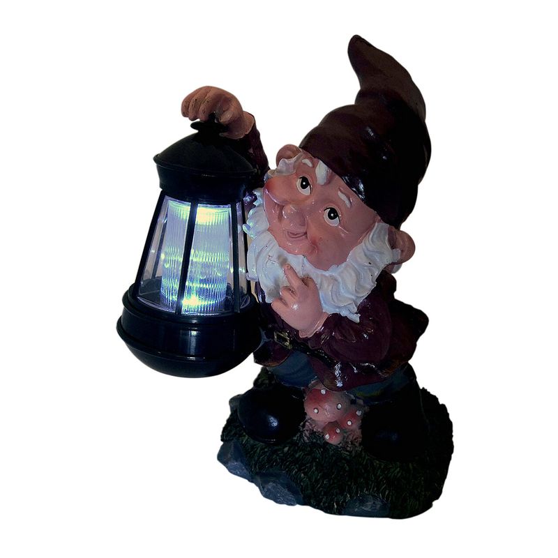 Casa si Gradina - Corpuri si surse de iluminat - Iluminat exterior - Lampi solare - Decoratiune gradina, ceramica/plastic, lampa solara, pitic, 17x16x27 cm - Infinity.ro