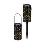 Casa si Gradina - Corpuri si surse de iluminat - Iluminat exterior - Lampi solare - Lampa solara pentru gradina, LED, set 2 buc, 6x6x41 cm, Yildun - Infinity.ro