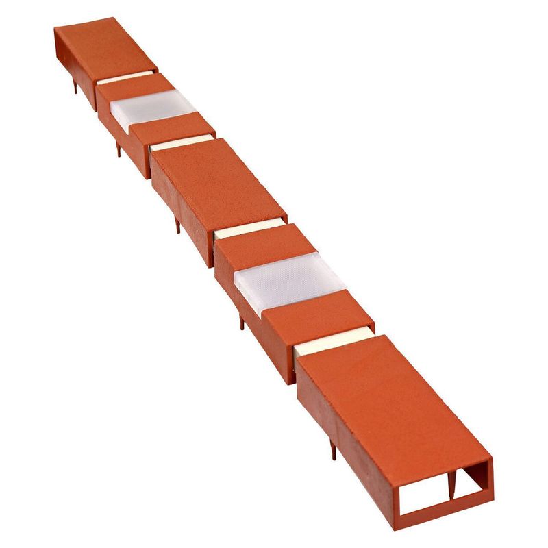 Casa si Gradina - Corpuri si surse de iluminat - Iluminat exterior - Lampi solare - Bordura decorativa, efect caramida, 2 x lampa LED cu iluminare solara, set 10 buc, 2.1 m - Infinity.ro