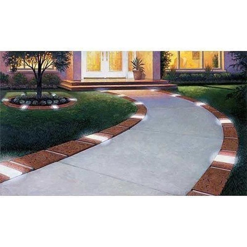 Casa si Gradina - Corpuri si surse de iluminat - Iluminat exterior - Lampi solare - Bordura decorativa, efect caramida, 2 x lampa LED cu iluminare solara, set 10 buc, 2.1 m - Infinity.ro