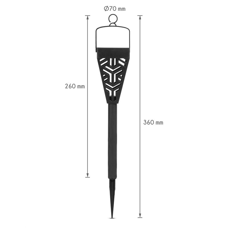 Casa si Gradina - Corpuri si surse de iluminat - Iluminat exterior - Lampi solare - Lampa solara suspendata - alb cald - 7 x 7 x 36 (+10) cm - Infinity.ro