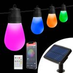 Casa si Gradina - Corpuri si surse de iluminat - Iluminat exterior - Lampi solare - Sir lumini solare inteligente - LED RGBIC 15 buc - 6,5 m - bluetooth - Infinity.ro