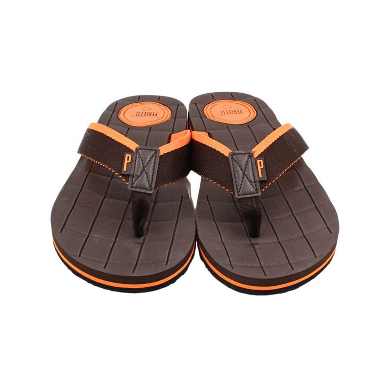 Fashion, accesorii si bijuterii - Barbati - Incaltaminte barbati - Slapi si papuci barbati - Slapi flip-flop barbati, Perletti, maro cu portocaliu, 42 EU - Infinity.ro