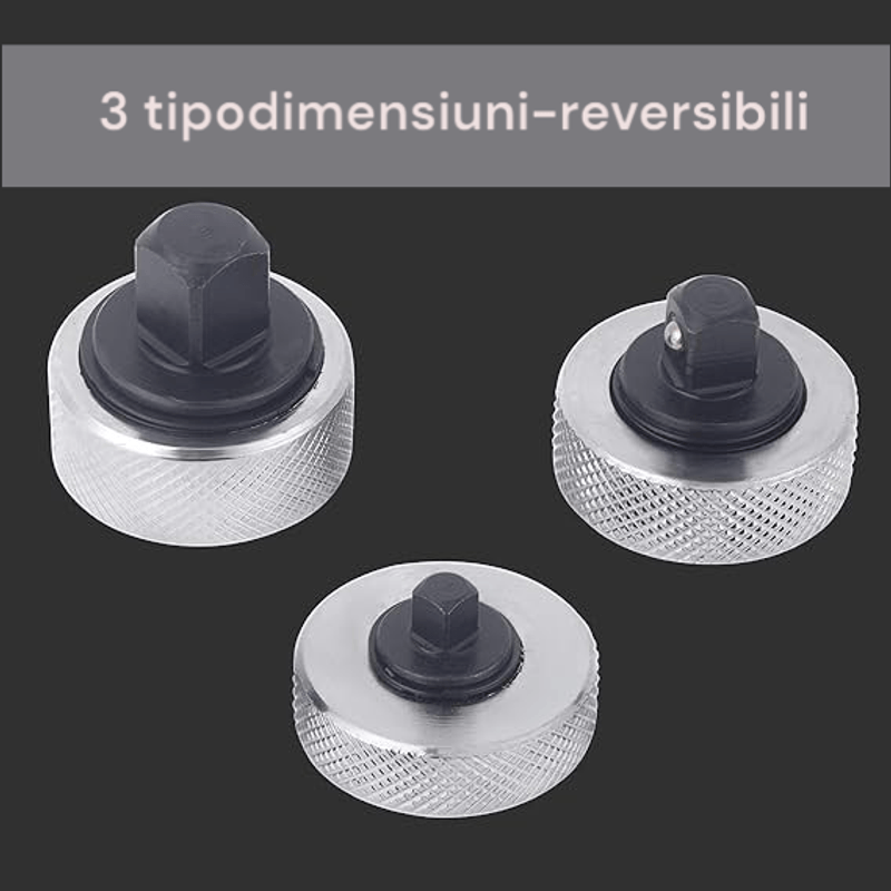 Auto si Moto - Piese auto si accesorii - Piese auto - Kit-uri revizie - Set 3 clicheti, reversibili, 1/4, 1/2, 3/8 inch, otel crom,anti alunecare, recomandat lucrului in spatiile inguste si greu accesibile - Infinity.ro