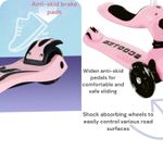 Sport si Outdoor - Role, trotinete si skateboard - Trotinete copii - Trotineta 3in1 transformabila in tricicleta, maner reglabil de impins pentru parinti, roti iluminate in miscare, roz - Infinity.ro