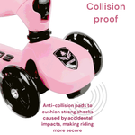 Sport si Outdoor - Role, trotinete si skateboard - Trotinete copii - Trotineta 3in1 transformabila in tricicleta, maner reglabil de impins pentru parinti, roti iluminate in miscare, roz - Infinity.ro