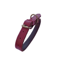 Petshop - Accesorii petshop - Zgarzi, lese si hamuri - Zgarzi - Zgarda dubla rosu grena 2 cm din piele naturala, pentru caini, ajustabila 30-39 cm - Infinity.ro