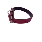 Petshop - Accesorii petshop - Zgarzi, lese si hamuri - Zgarzi - Zgarda dubla rosu grena 2 cm din piele naturala, pentru caini, ajustabila 30-39 cm - Infinity.ro