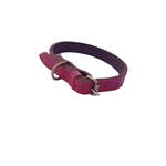 Petshop - Accesorii petshop - Zgarzi, lese si hamuri - Zgarzi - Zgarda dubla rosu grena 2 cm din piele naturala, pentru caini, ajustabila 30-39 cm - Infinity.ro