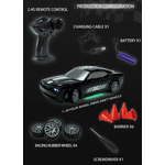 Jucarii, Copii si Bebe - Jucarii si jocuri - Vehicule si jucarii cu telecomanda - Masinute - Masina cu telecomanda Mostop, 4x4, lumini LED, cauciucuri interschimbabile, USB, acumulator 3.7V, 21x9x6.5cm - Infinity.ro