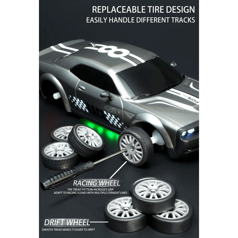 Jucarii, Copii si Bebe - Jucarii si jocuri - Vehicule si jucarii cu telecomanda - Masinute - Masina cu telecomanda Mostop, 4x4, lumini LED, cauciucuri interschimbabile, USB, acumulator 3.7V, 21x9x6.5cm - Infinity.ro