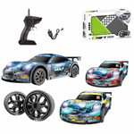 Jucarii, Copii si Bebe - Jucarii si jocuri - Vehicule si jucarii cu telecomanda - Masinute - Masina cu telecomanda  Drift Racing Car, corp luminos, roti rezerva, incarcare USB, acumulator inclus 3.7V - Infinity.ro