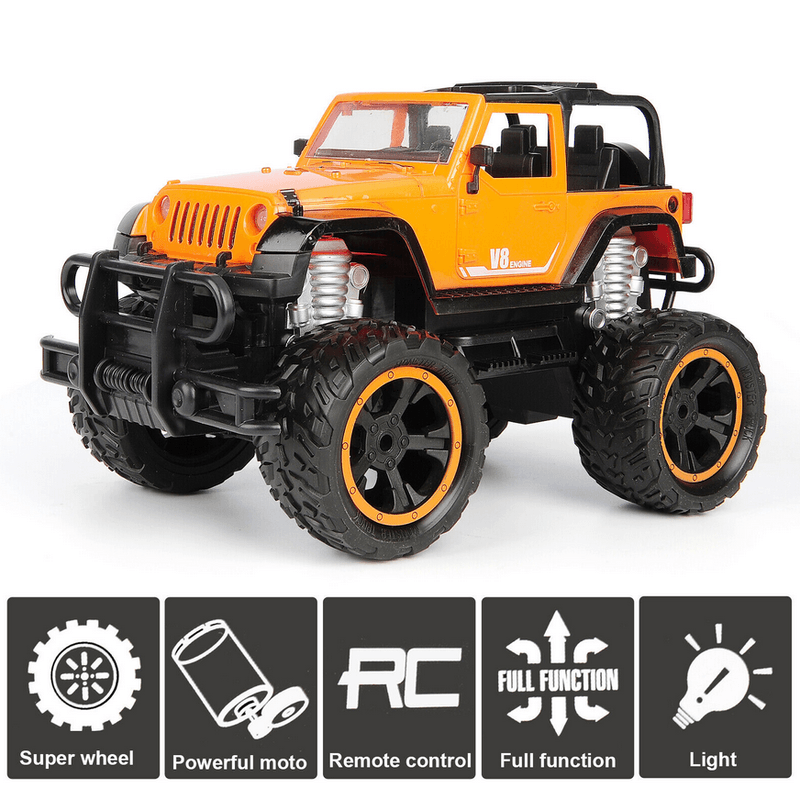 Jucarii, Copii si Bebe - Jucarii si jocuri - Vehicule si jucarii cu telecomanda - Masinute - Masina Mega Truck OFF ROAD cu telecomanda, lumini LED, incarcare USB, acumulator inclus,  26x9x15 cm - Infinity.ro