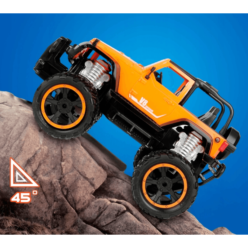 Jucarii, Copii si Bebe - Jucarii si jocuri - Vehicule si jucarii cu telecomanda - Masinute - Masina Mega Truck OFF ROAD cu telecomanda, lumini LED, incarcare USB, acumulator inclus,  26x9x15 cm - Infinity.ro