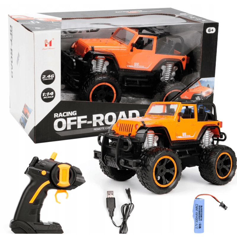 Jucarii, Copii si Bebe - Jucarii si jocuri - Vehicule si jucarii cu telecomanda - Masinute - Masina Mega Truck OFF ROAD cu telecomanda, lumini LED, incarcare USB, acumulator inclus,  26x9x15 cm - Infinity.ro