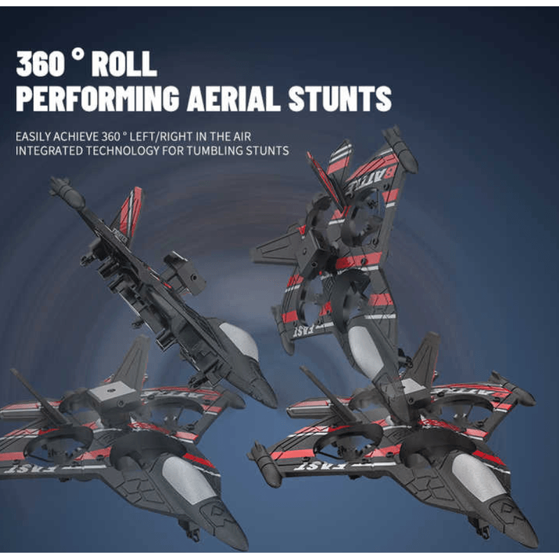 Jucarii, Copii si Bebe - Jucarii si jocuri - Vehicule si jucarii cu telecomanda - Elicoptere, avioane si nave de jucarie - Avion-Drona cu telecomanda, senzor obstacole, lumini LED, incarcare USB, acumulator inclus, 24.5x18x4.5 cm - Infinity.ro