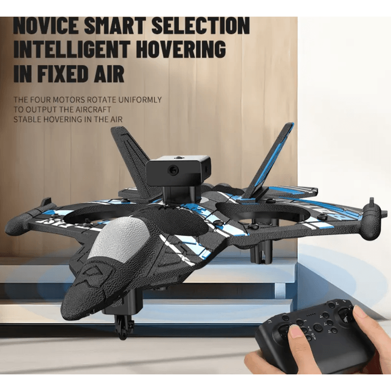 Jucarii, Copii si Bebe - Jucarii si jocuri - Vehicule si jucarii cu telecomanda - Elicoptere, avioane si nave de jucarie - Avion-Drona cu telecomanda, senzor obstacole, lumini LED, incarcare USB, acumulator inclus, 24.5x18x4.5 cm - Infinity.ro