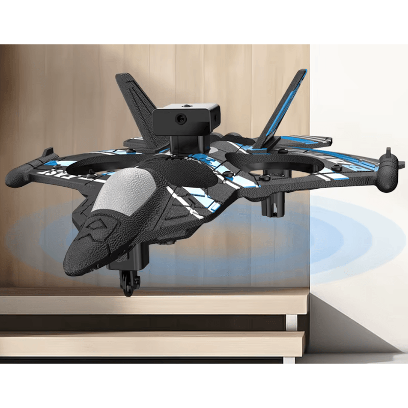 Jucarii, Copii si Bebe - Jucarii si jocuri - Vehicule si jucarii cu telecomanda - Elicoptere, avioane si nave de jucarie - Avion-Drona cu telecomanda, senzor obstacole, lumini LED, incarcare USB, acumulator inclus, 24.5x18x4.5 cm - Infinity.ro