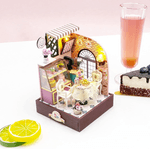Jucarii, Copii si Bebe - Jucarii si jocuri - Jocuri si puzzle - Puzzle - Puzzle 3D, Casa de papusi in miniatura DIY, Sweet Cake Station, 15.8x10x10cm - Infinity.ro