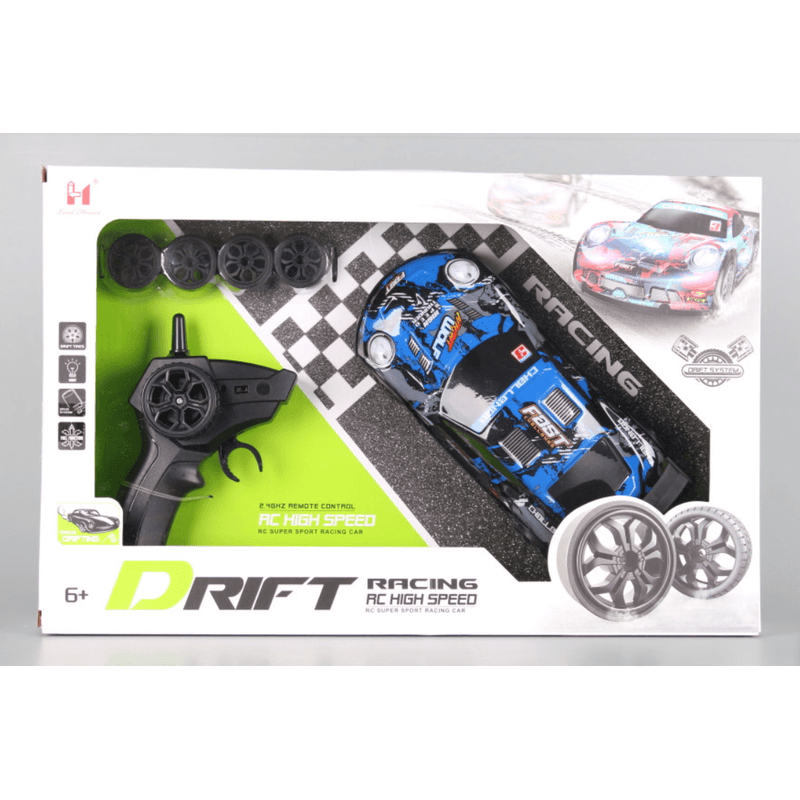 Jucarii, Copii si Bebe - Jucarii si jocuri - Vehicule si jucarii cu telecomanda - Masinute - Masina cu telecomanda  Drift Racing Car, corp luminos, roti rezerva, incarcare USB, acumulator inclus 3.7V - Infinity.ro