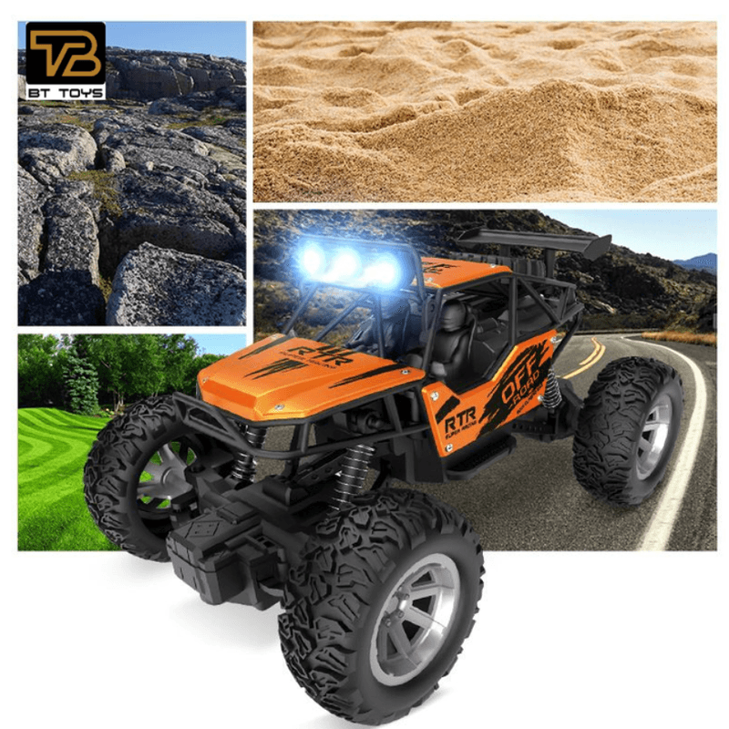 Jucarii, Copii si Bebe - Jucarii si jocuri - Vehicule si jucarii cu telecomanda - Masinute - Masina cu telecomanda OFF ROAD Truck , lumini LED, incarcare USB, acumulator inclus, 19.5x13x11.5cm - Infinity.ro