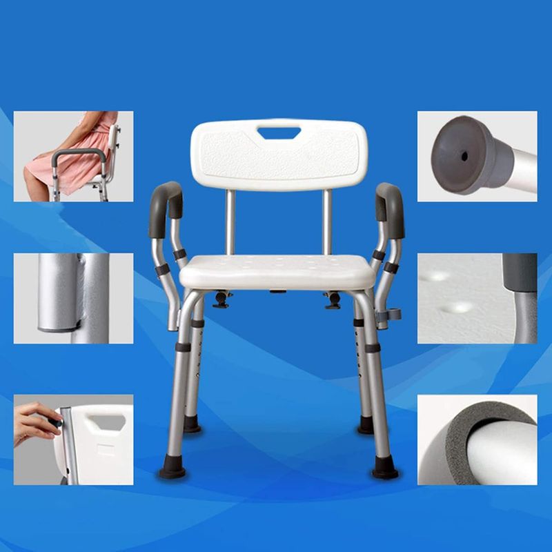 Casa si Gradina - Sanitare - Cazi si cabine de dus - Accesorii cada - Scaun de baie/dus aluminiu pentru varstnici, BLEKSY ®, reglabil pe inaltime, manere detasabile - Infinity.ro