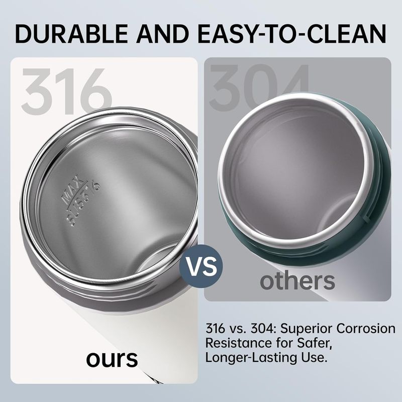 Electronice si Electrocasnice - Electrocasnice bucatarie - Preparare bauturi - Fierbatoare de apa - Fierbator portabil, BLEKSY®, Termos electric, inox, afisaj LCD, presetari de temperatura, cablu alimentare 220V, Alb - Infinity.ro