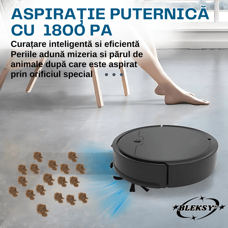Electronice si Electrocasnice - Ingrijirea locuintei - Aspiratoare - Robot de aspirare inteligent BLEKSY® OB8s, recipient praf 400ml, control prin aplicatie, detectare obstacole, negru - Infinity.ro